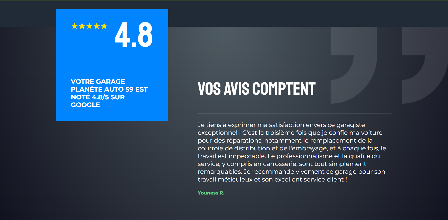 avis sur le site planete auto 59 réalisé par l'agence web digitale musulmane my halal website